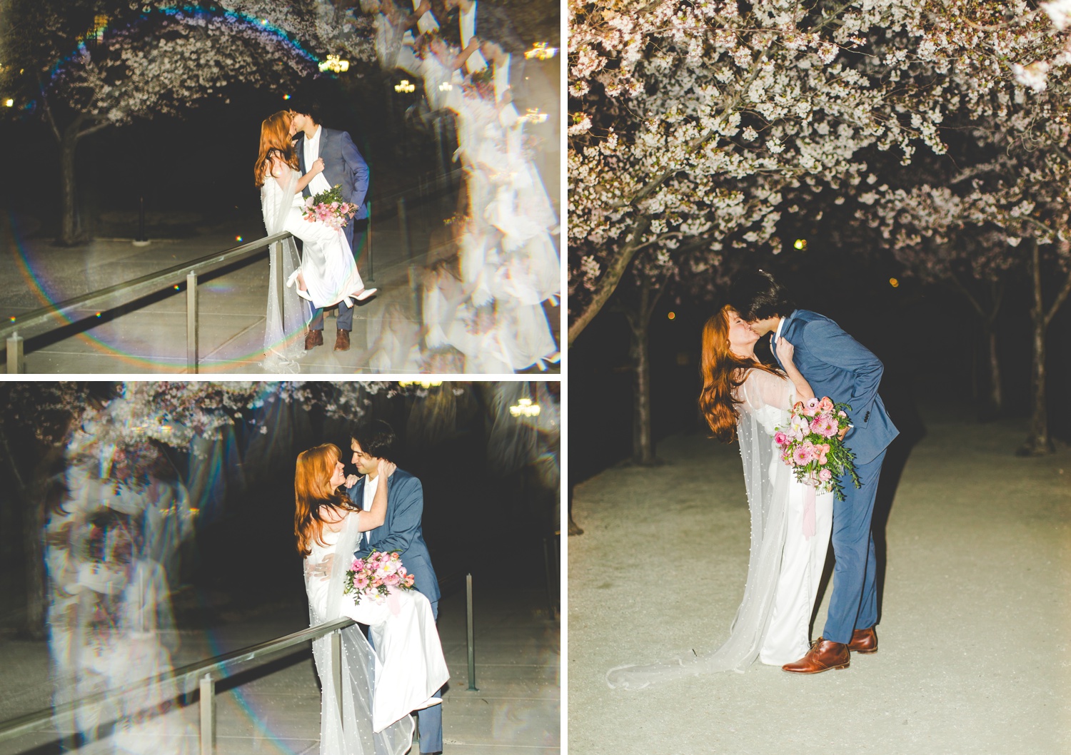 Night Bridal Portraits at the Salt Lake City Cherry Blossoms 