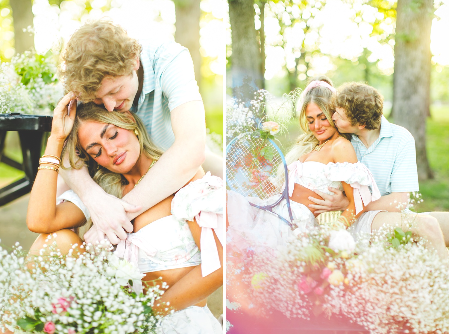 Colorful Couple Photos in Arkansas, Engagements at Golden Hour 