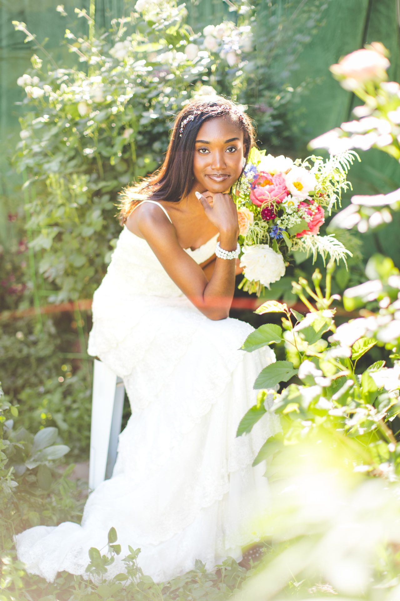 Outdoor Studio Bridal Photographs in Fayetteville Arkansas 