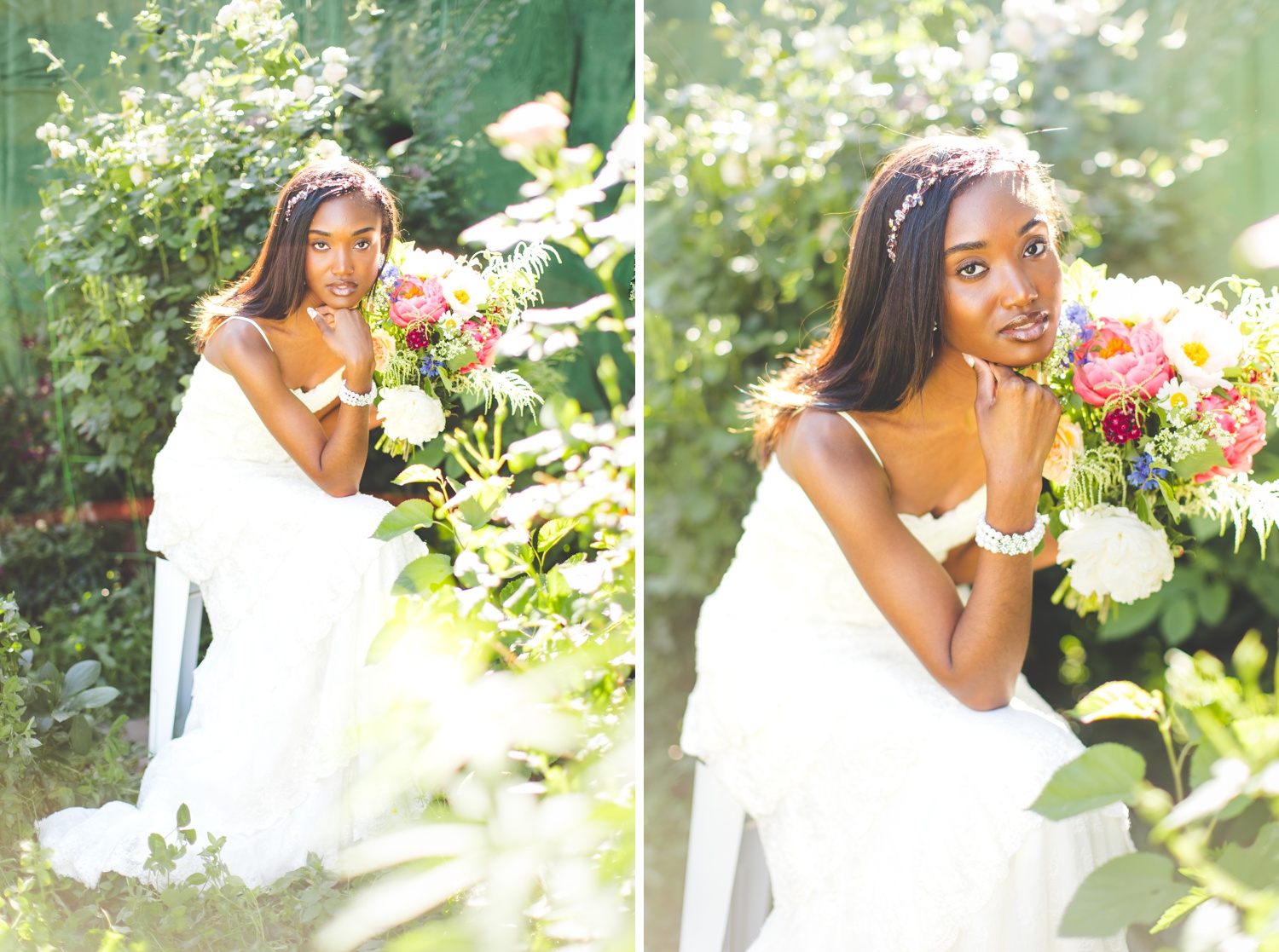 Outdoor Studio Bridal Photographs in Fayetteville Arkansas 