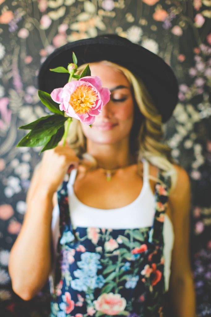 Floral Vintage Aesthetic Senior Photos in Fayetteville AR
