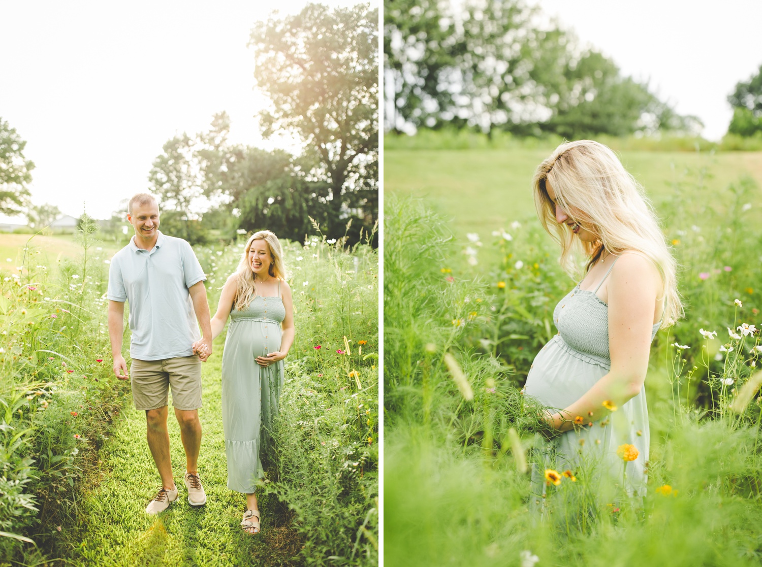 Golden Hour Maternity Photos at Sacred Hollow Farms in Rogers