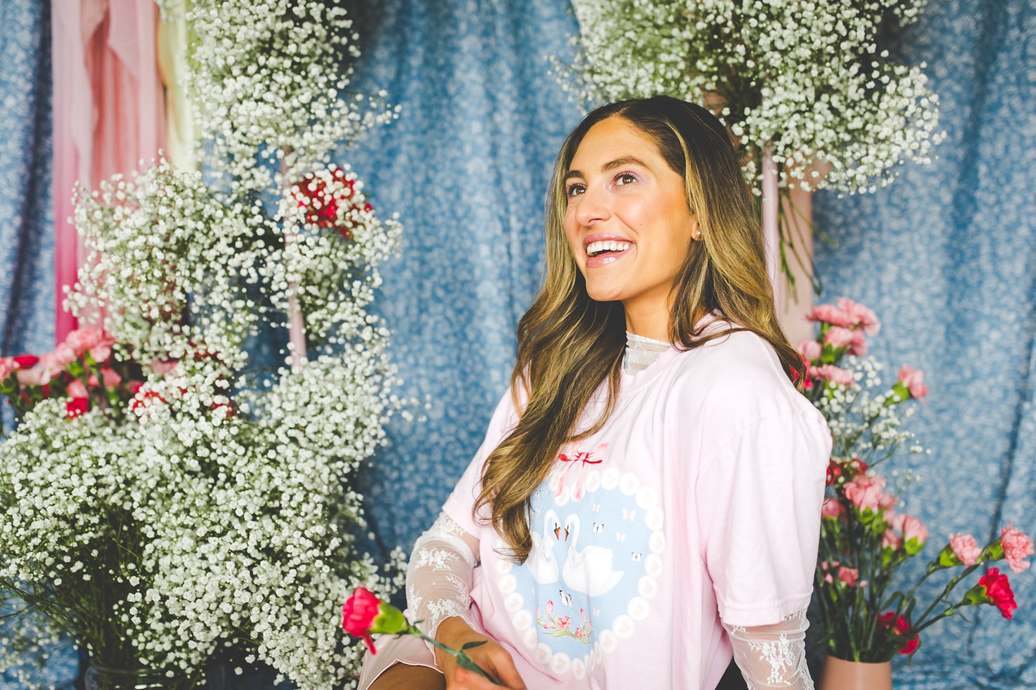 Cute Swan Animal Lover Tee with Pearl Frame by Opal and June