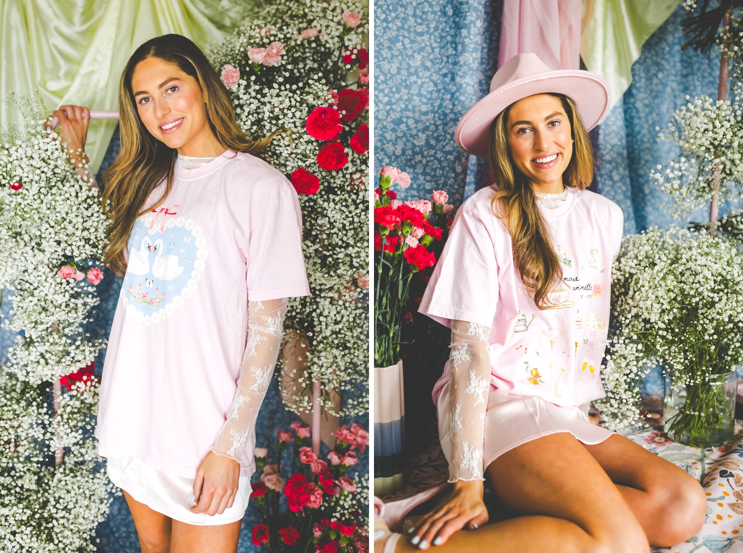 Cute Swan Animal Lover Tee with Pearl Frame by Opal and June