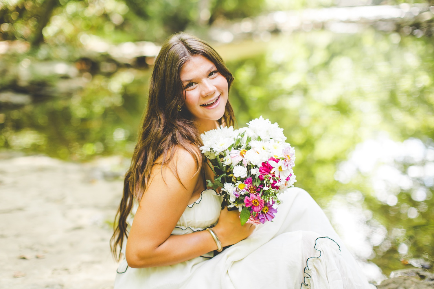 Senior Photos in a Creek in Arkansas
