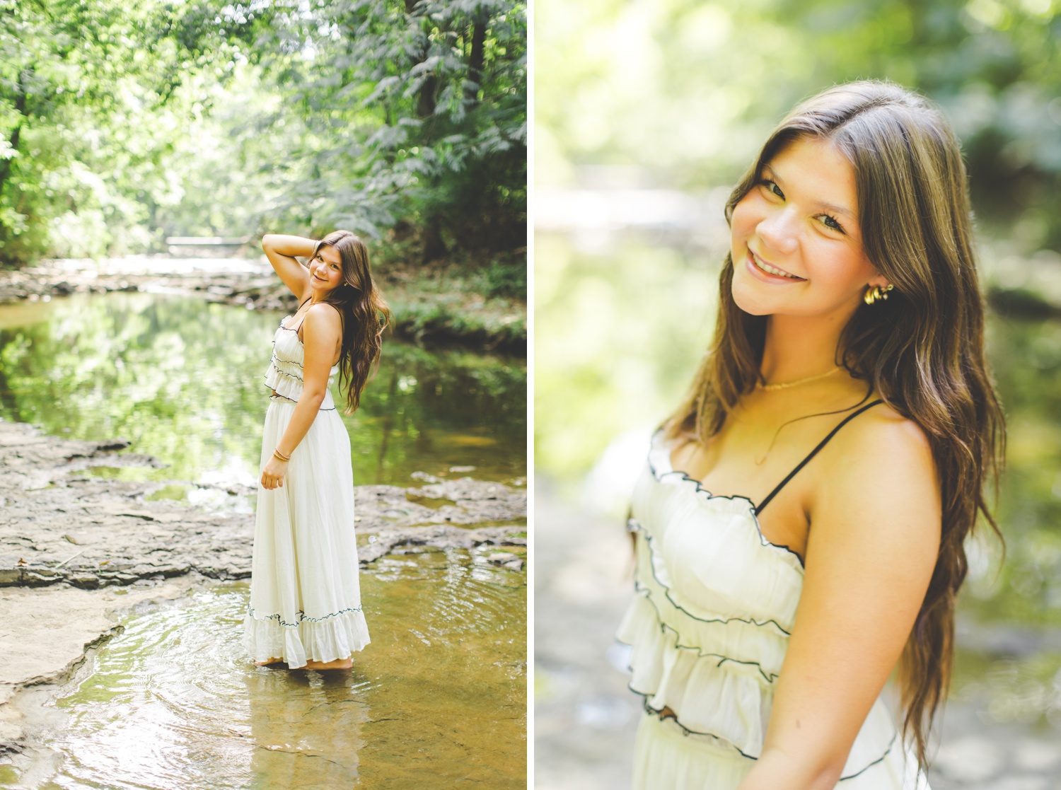 Senior Photos in a Creek in Arkansas