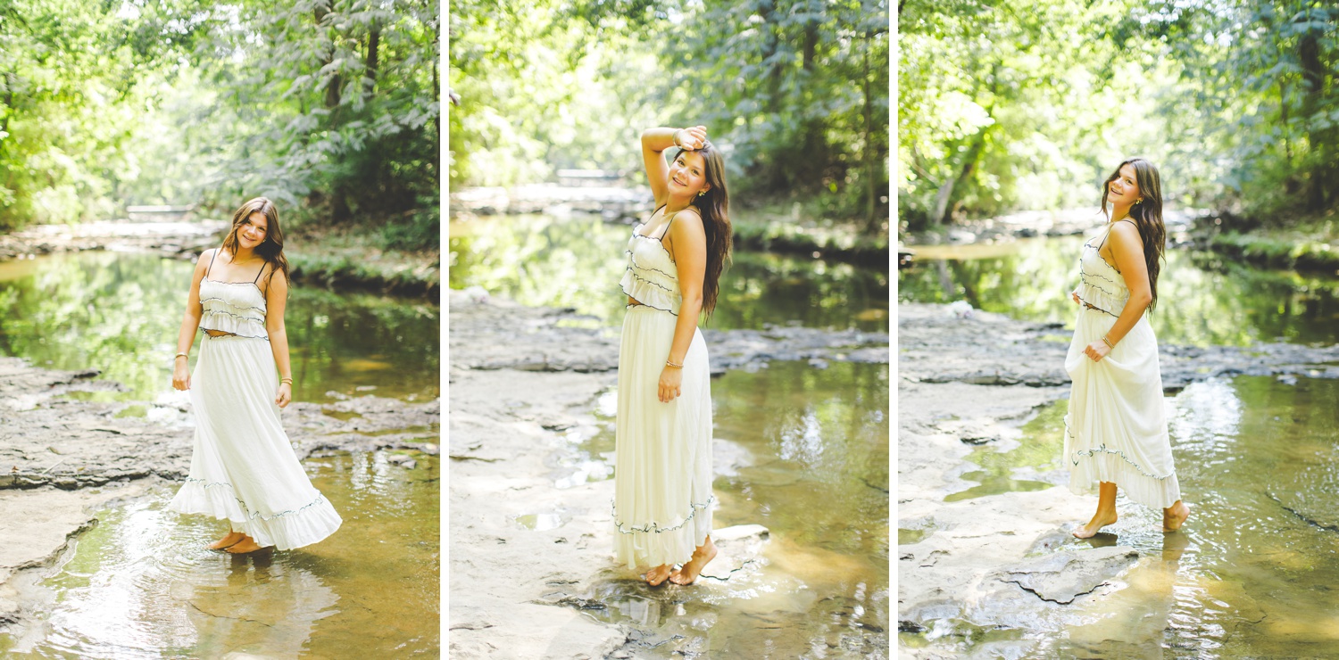 Senior Photos in a Creek in Arkansas