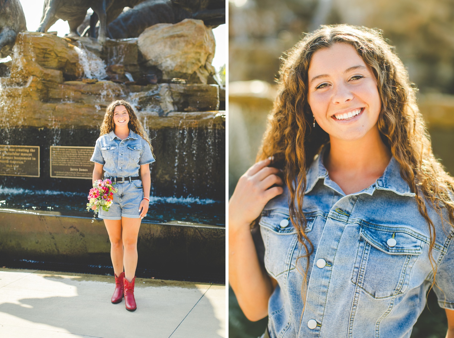 Nostalgic College Senior Photographs Taken in Summer at The University of Arkansas