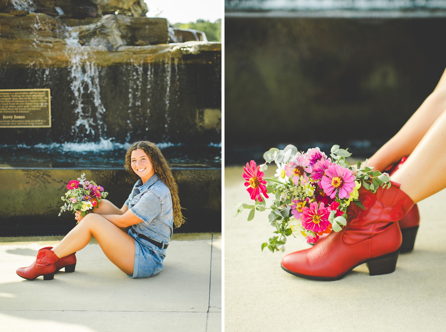 Nostalgic College Senior Photographs Taken in Summer at The University of Arkansas