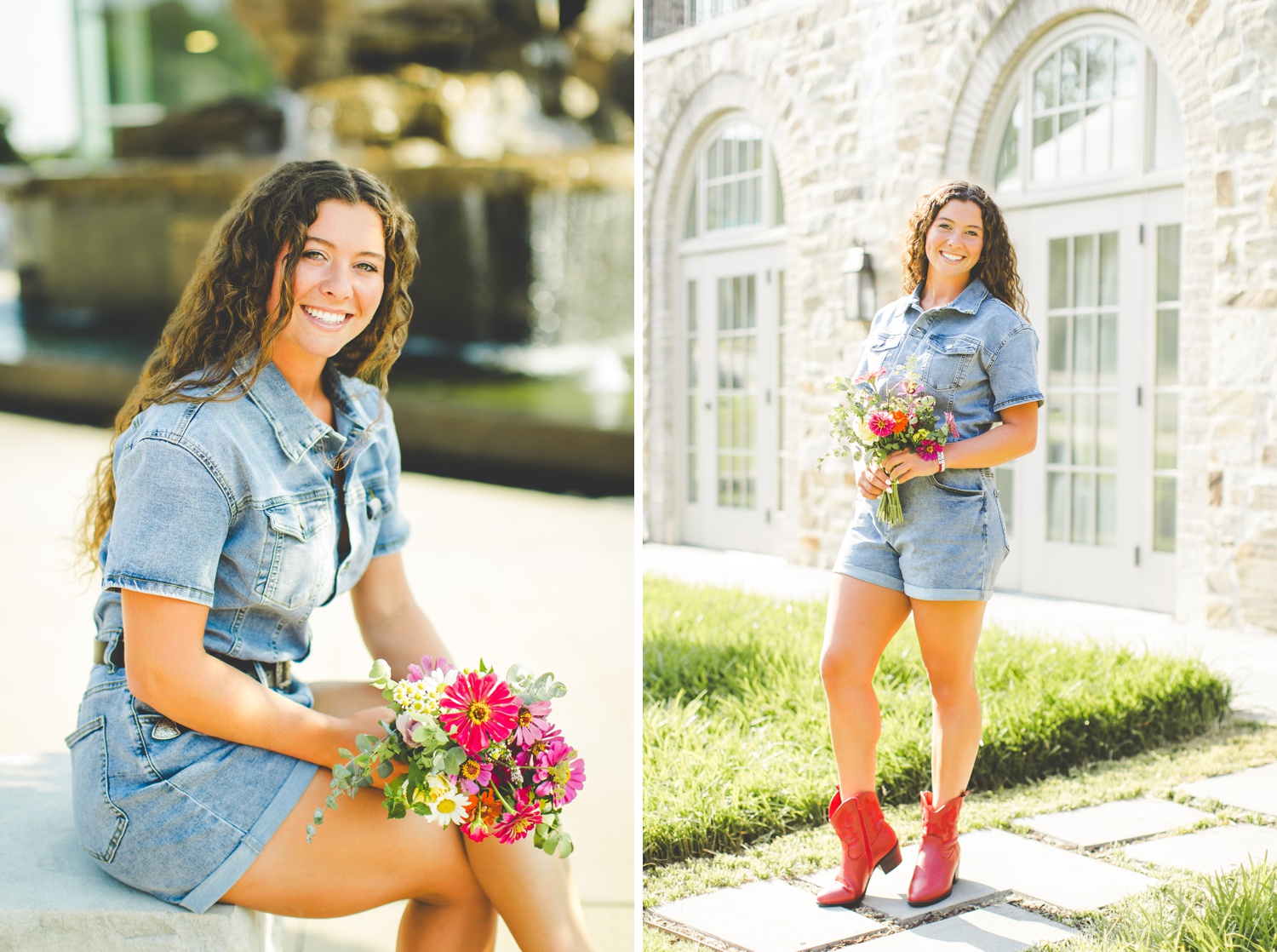 Nostalgic College Senior Photographs Taken in Summer at The University of Arkansas