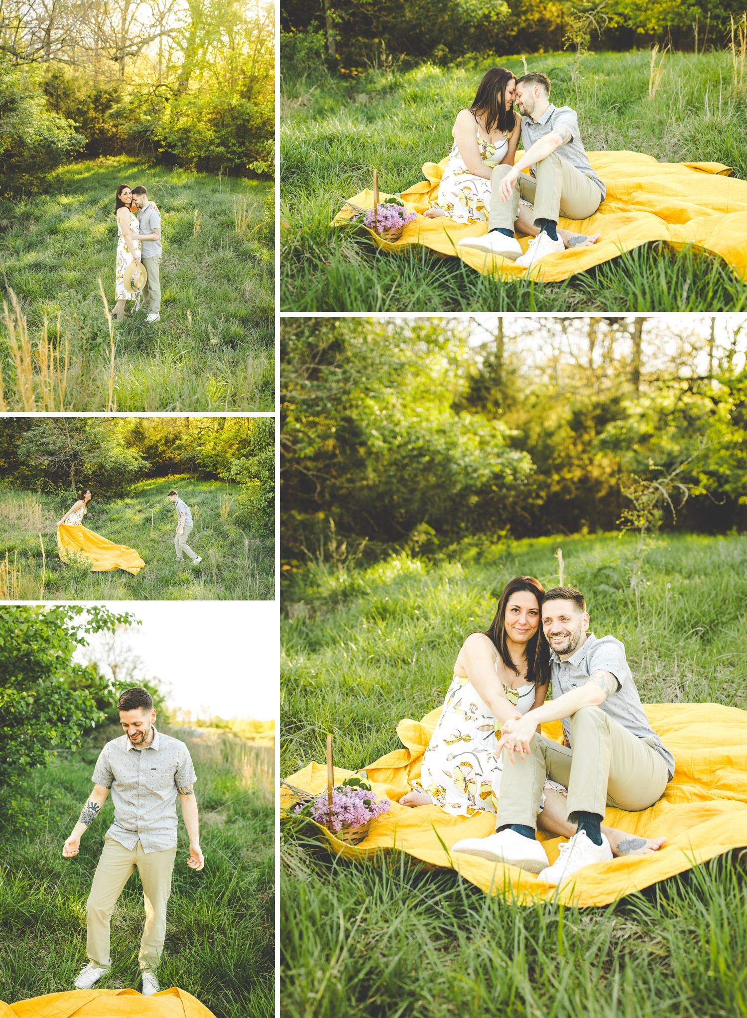 Colorful Outdoor Engagement Photos in Fayetteville Arkansas