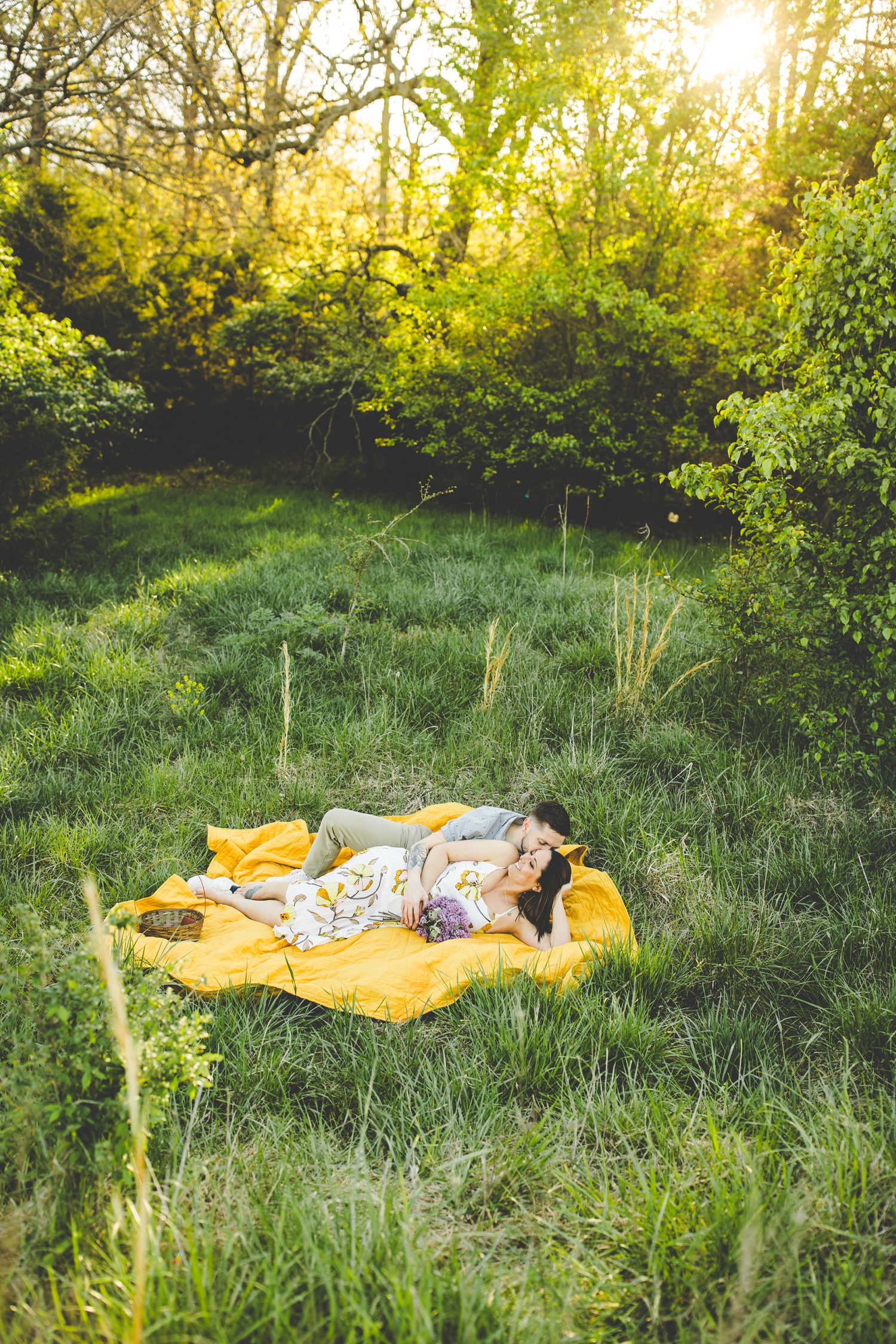 Colorful Outdoor Engagement Photos in Fayetteville Arkansas