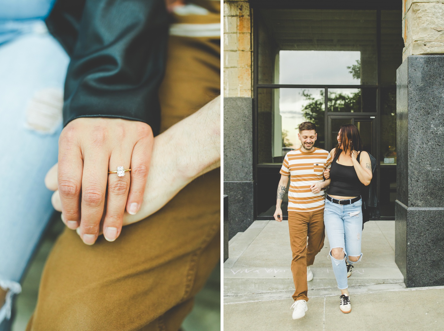 Fayetteville Square Engagement Photos in Northwest Arkansas