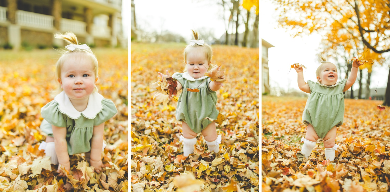 Fall Family Photos in Fayetteville with Colorful Leaves