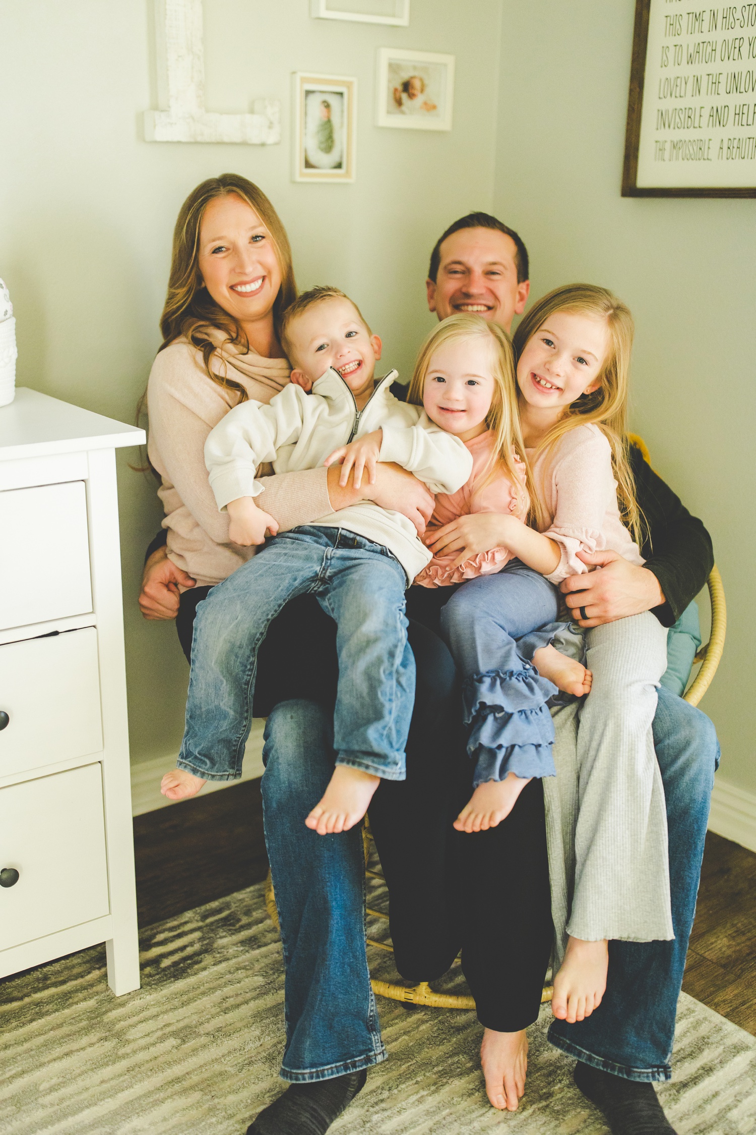 Colorful In Home Family Photos in Fayetteville Arkansas