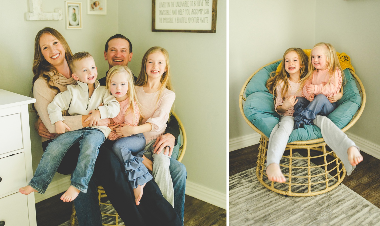 Colorful In Home Family Photos in Fayetteville Arkansas