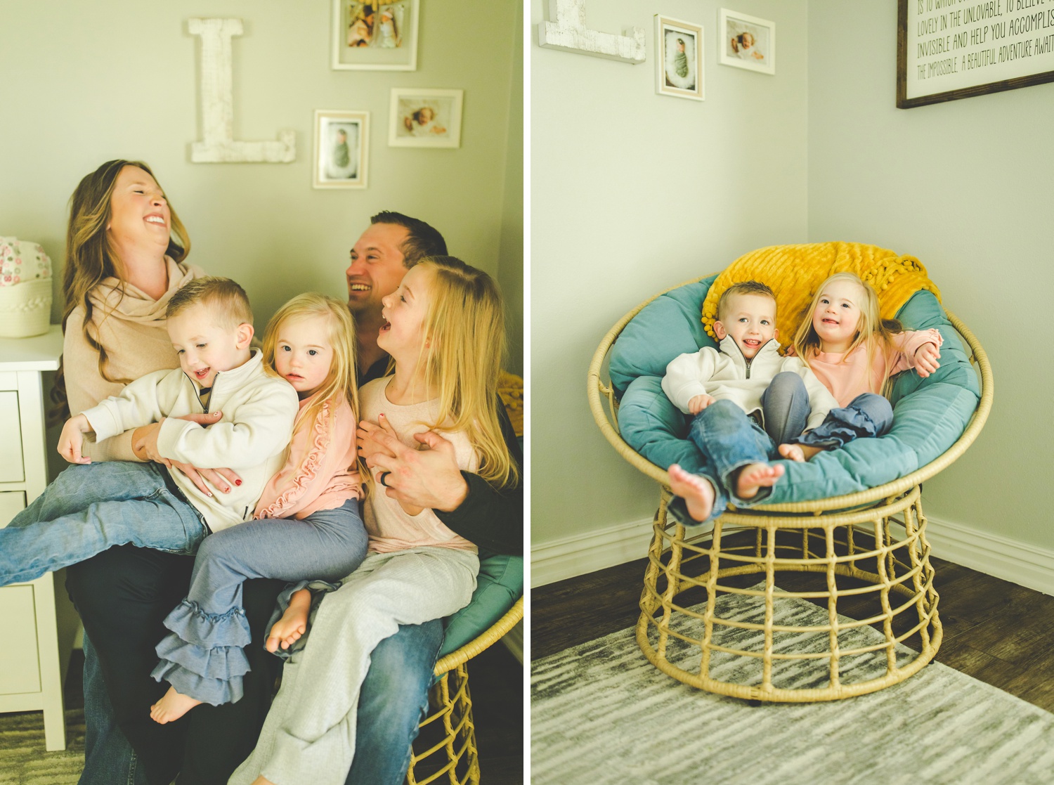 Colorful In Home Family Photos in Fayetteville Arkansas