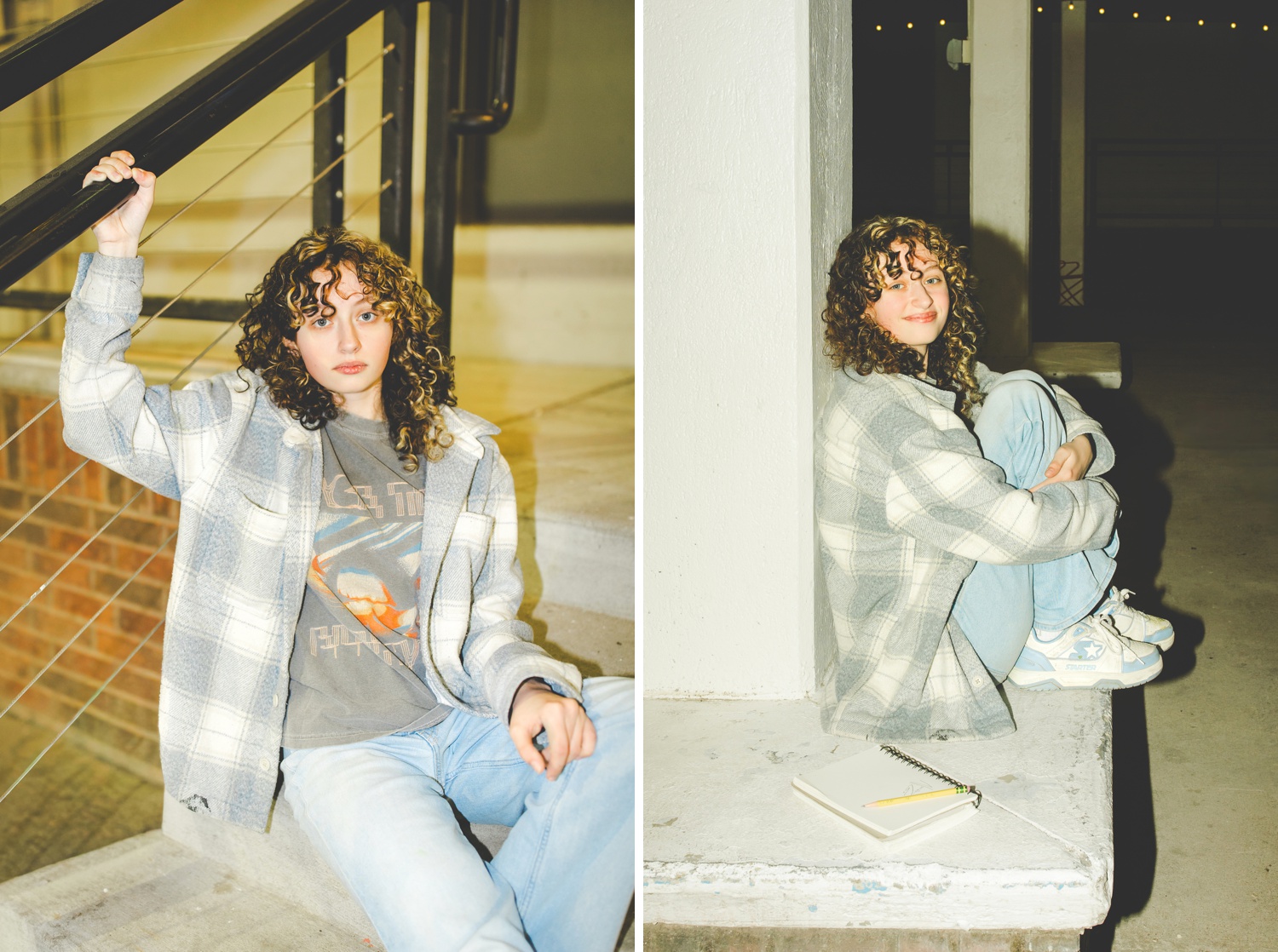 Nostalgic Senior Photos in Springdale Arkansas Taken at Night