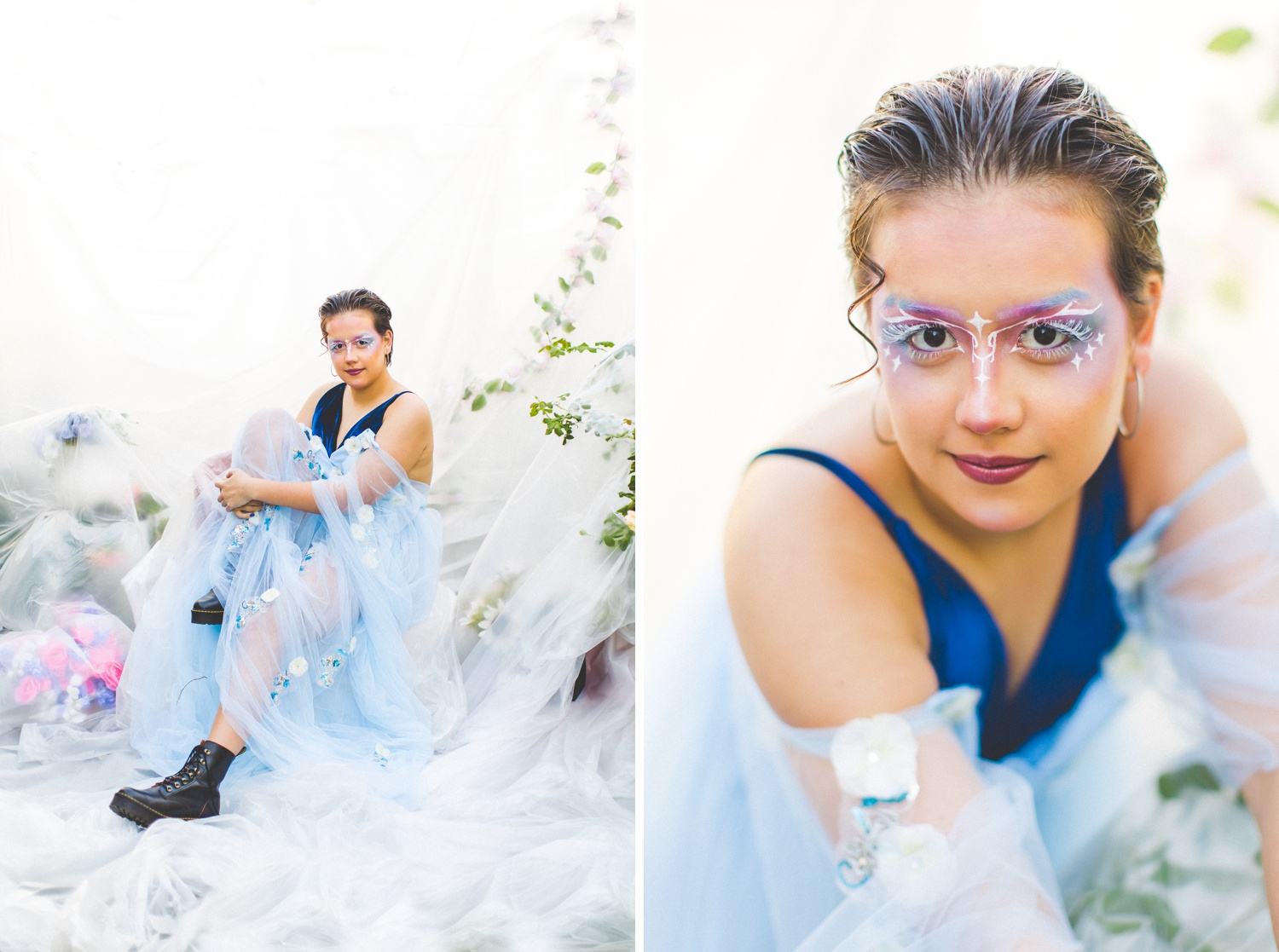 Fairy Tale Inspired Senior Photographs with Flowers in Northwest Arkansas