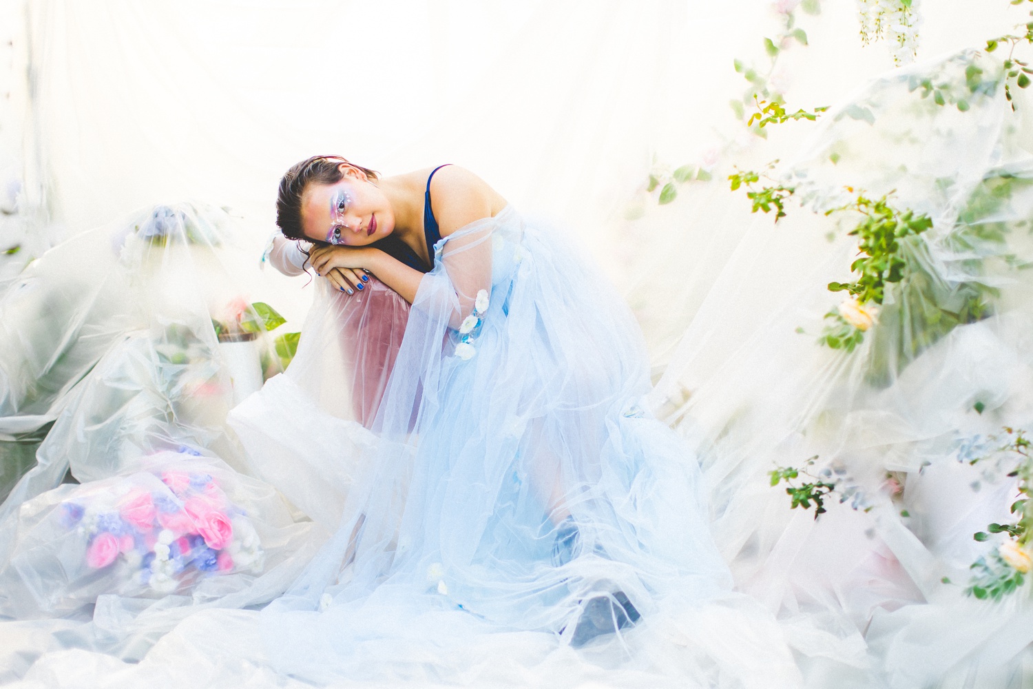 Fairy Tale Inspired Senior Photographs with Flowers in Northwest Arkansas