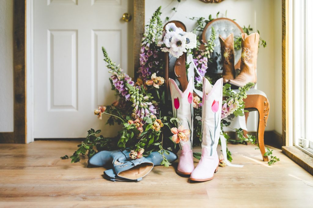 Boots and Flowers Fine Art Editorial Photographs